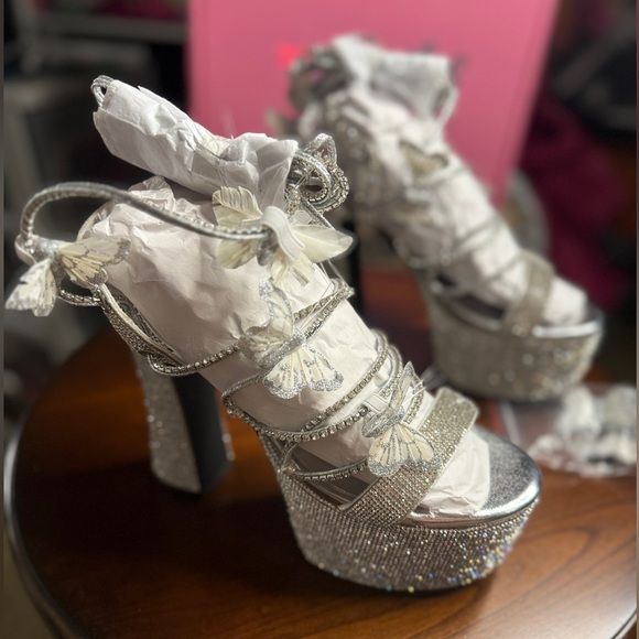 Blindin Pixie Queen Lace Up Heels size 9 NEW 🦋 - Picture 1 of 9